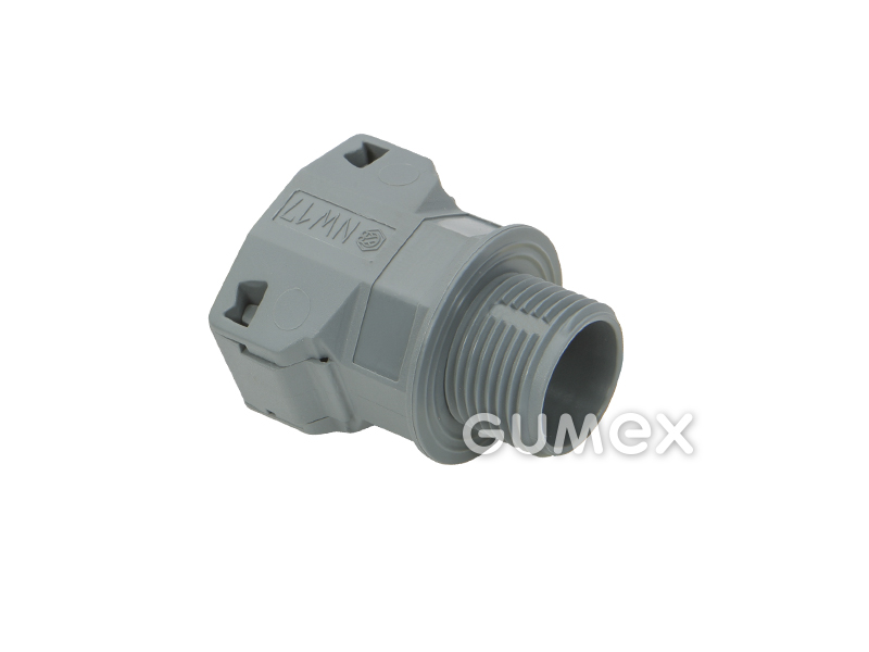 NORDUC A 183 P, für Rohrschützer 17mm, Außengewinde PG16, IP65, PA6, grau, 
